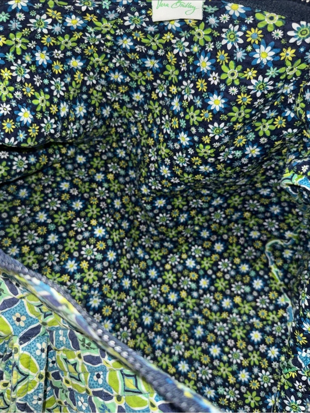 Vera Bradley Tote Duffle Bag Turquoise Blue Lime Green